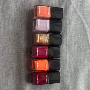 CHANEL Le Vernis Nail Polish Collection - Purple, Orange, Red, all 6 for $80.